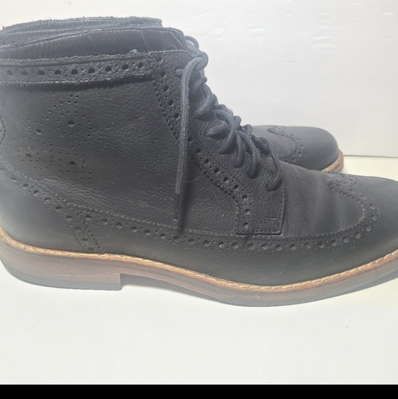 Cole haan black leather boots/shoes size 8 men - Picture 4 of 10